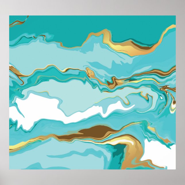 Marble, gold: abstract vintage background. poster (Front)