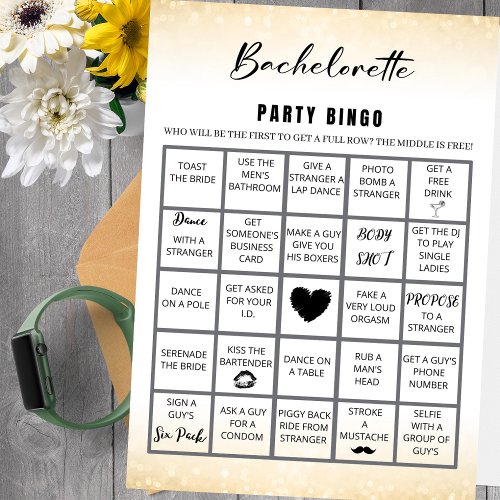 Marble Gold Bachelorette Bingo Party Game Invitation