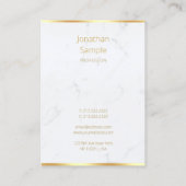 Marble Gold Calligraphy Script Elegant Template Business Card (Back)