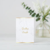 Marble Gold Calligraphy Script Elegant Template Business Card (Standing Front)
