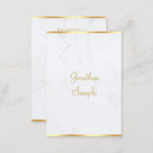 Marble Gold Calligraphy Script Elegant Template Business Card (Front/Back)