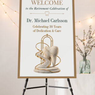 Marble Gold Dentist Retirement Welcome Celebration Foam Board