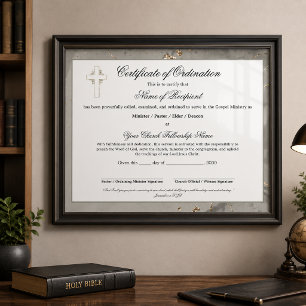 Marble & Gold Elder Certificate of Ordination