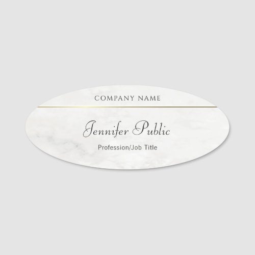 Marble Gold Elegant Hand Name Script Template Name Tag