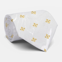 Marble gold Fleur de Lis, French Lili pattern Neck Tie