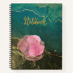 Marble Gold Flower Notebook