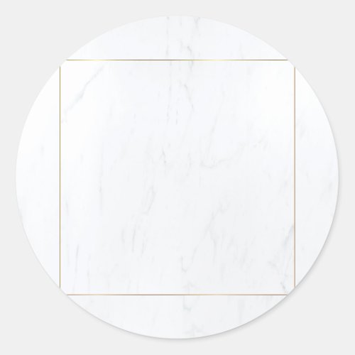 Marble Gold Frame Modern Elegant Blank Template Classic Round Sticker