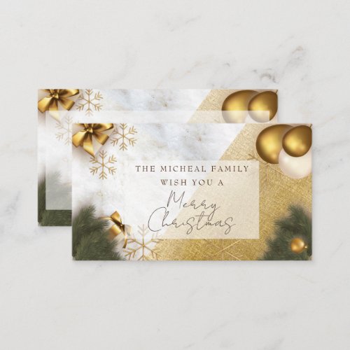Marble gold glitter Year  Christmas Celebration Enclosure Card