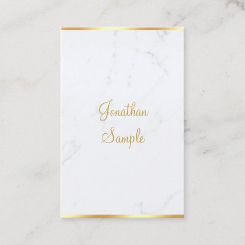 Marble Gold Handwritten Script Elegant Classy Business Card