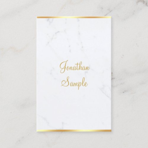 Marble Gold Handwritten Script Elegant Modern Business Card