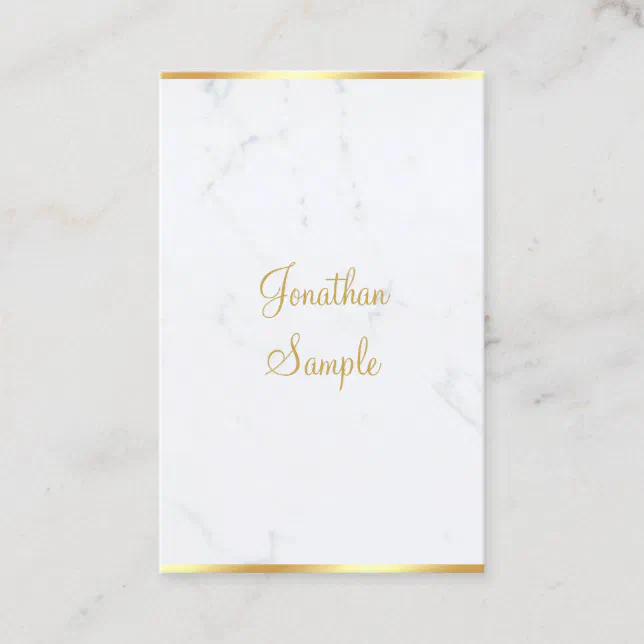 Marble Gold Handwritten Script Elegant Modern Business Card | Zazzle