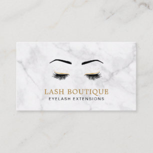 Marble Gold Lash Brow Beauty Business Card