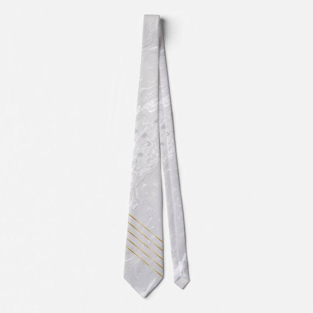 Marble gold luxury stripes neck tie (Front)