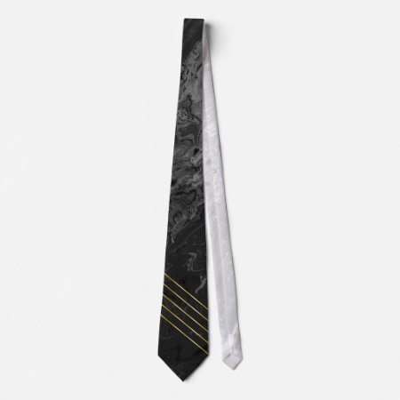 Marble Gold Luxury Stripes Neck Tie