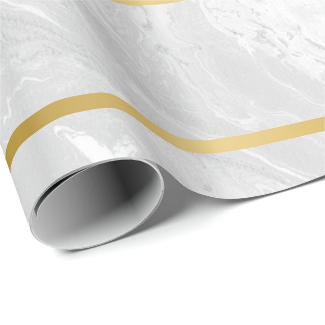 Marble gold luxury stripes wrapping paper (Roll Corner)