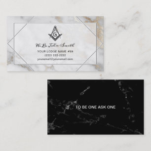 Marble Gold Masonic Business Cards Freemason