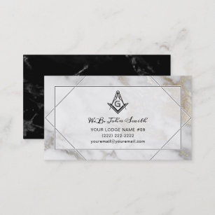 Marble Gold Masonic Business Cards   Freemason