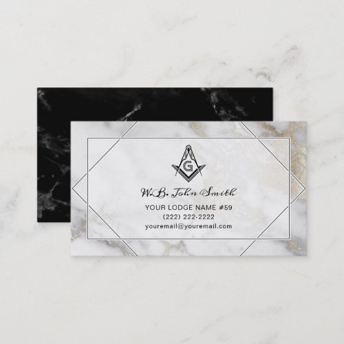 Marble Gold Masonic Business Cards  Freemason