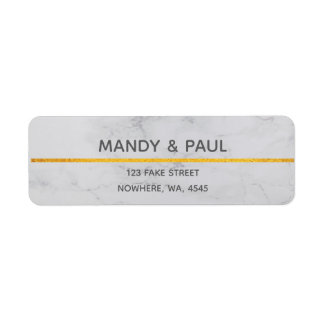 Marble & Gold Photo Birthday Label