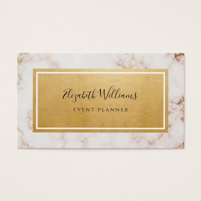 Marble Gold Pink Event Planner Business Card (Front)