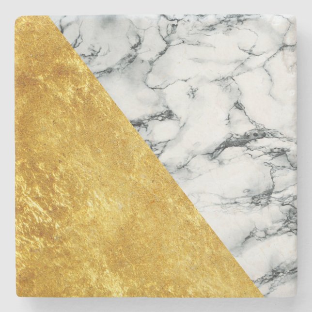 Marble + Gold Stone Coaster (Front)