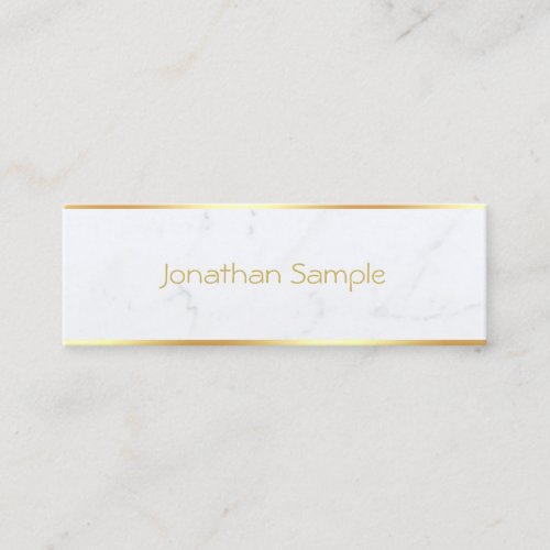Marble Gold Text Template Sophisticated Modern Mini Business Card