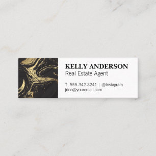 Marble Gold Texture Mini Business Card