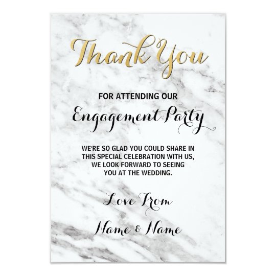 marble gold thank you card engagement deco wedding zazzle com