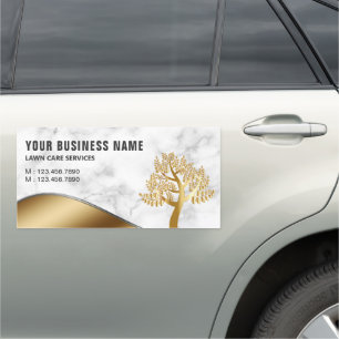 Marble Gold Tree Gardening Landscaping Lawn Care Car Magnet
