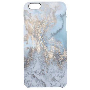Marble Golden Blue Abstract Iphone 6/6s Plus Case by Mayokart at Zazzle