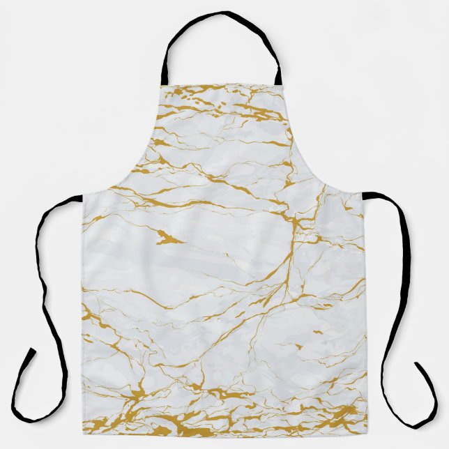 Marble Golden Texture Seamless Pattern Apron (Front)