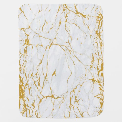 Marble Golden Texture Seamless Pattern Baby Blanket