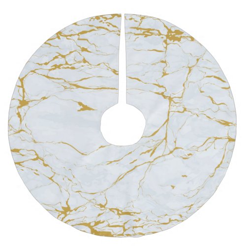 Marble Golden Texture Seamless Pattern Brushed Polyester Tree Skirt