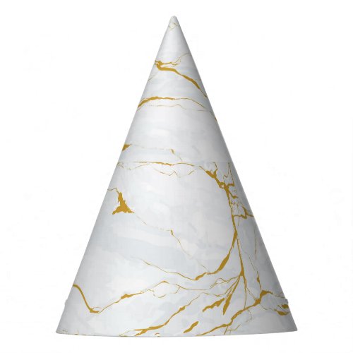 Marble Golden Texture Seamless Pattern Party Hat