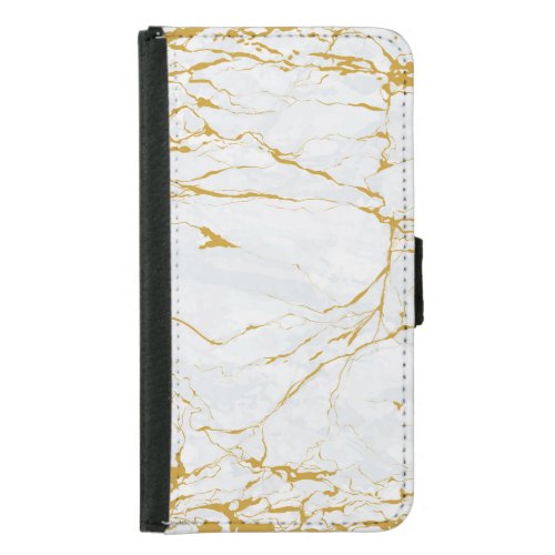 Marble Golden Texture Seamless Pattern Samsung Galaxy S5 Wallet Case