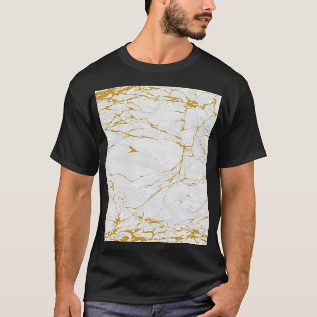 Marble Golden Texture Seamless Pattern T-Shirt (Front)