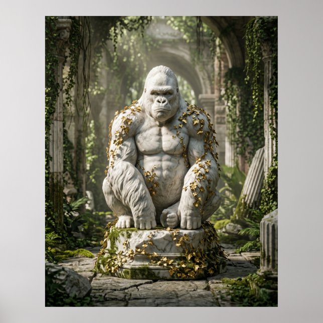 Marble Gorilla Ivy Ruins Poster (Front)