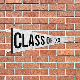 Marble Graduation Class Of 2025 Custom Year Pennant Flag