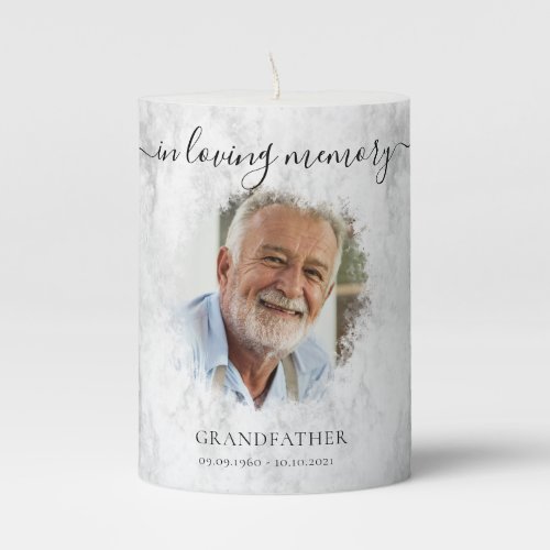 Marble Grandfather Funeral Memorial Tribute Pillar Candle