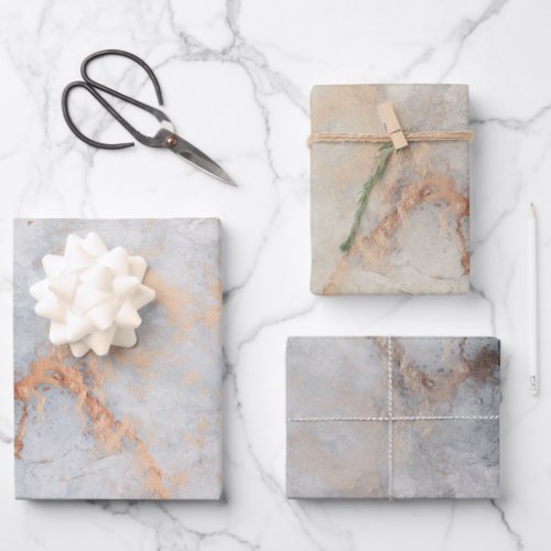 Marble Granite Copper Veins Paper