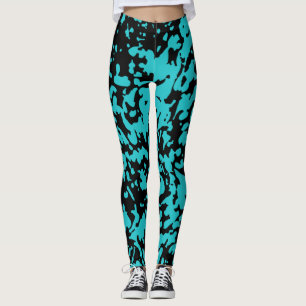 Marble Granite Texture Blue Leggings