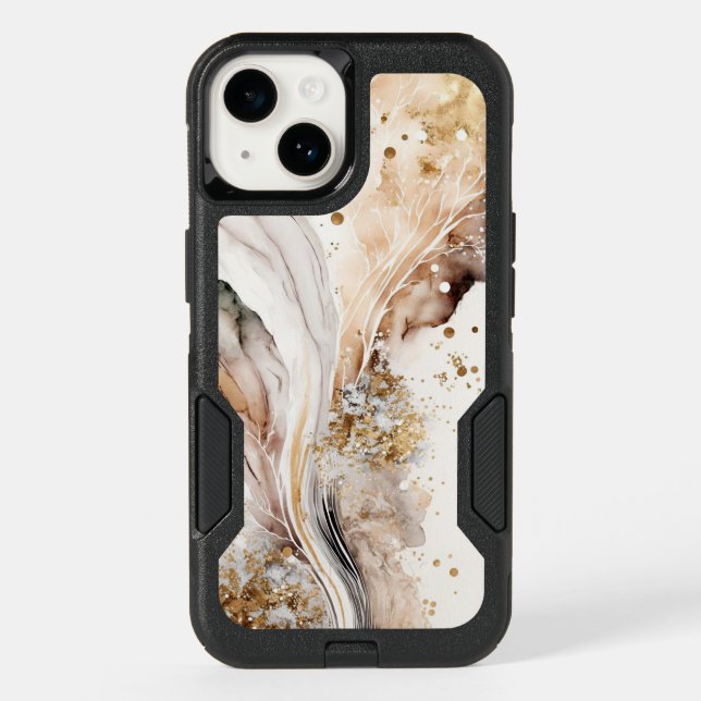 Marble Gray and Gold Otterbox iPhone Case (Back)