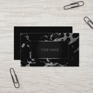 Marble Gray Black Silver Gold Abstract Graphite Business Card