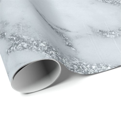 Marble Gray Blue Pastel Stone Abstract Metallic Wrapping Paper