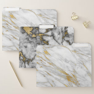 Marble Gray Gold Stone Minimal Strokes Abstract File Folder