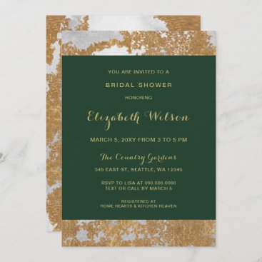 Marble Green and Gold Bridal Shower Invitation