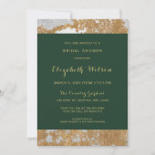 Marble Green and Gold Bridal Shower Invitation (Front)