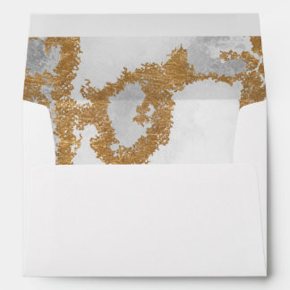 Marble Green and Gold Wedding Envelope