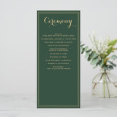 Marble Green and Gold Wedding programs (Standing Front)
