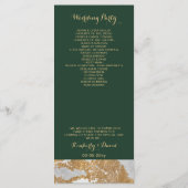 Marble Green and Gold Wedding programs (Back)